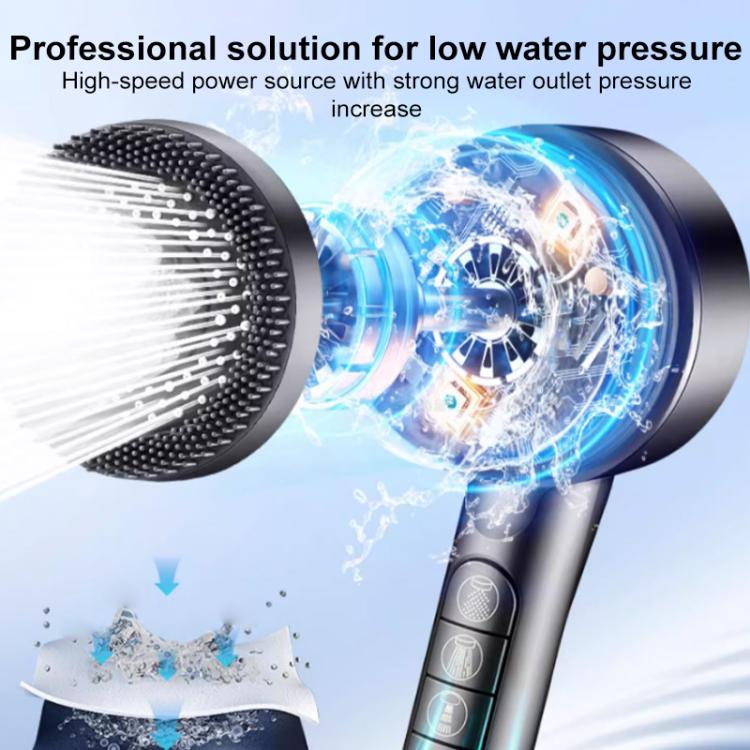 Multifunctional 4-Mode Powerful Turbocharged Water Purification Shower Head with One Button Water Stop Switch