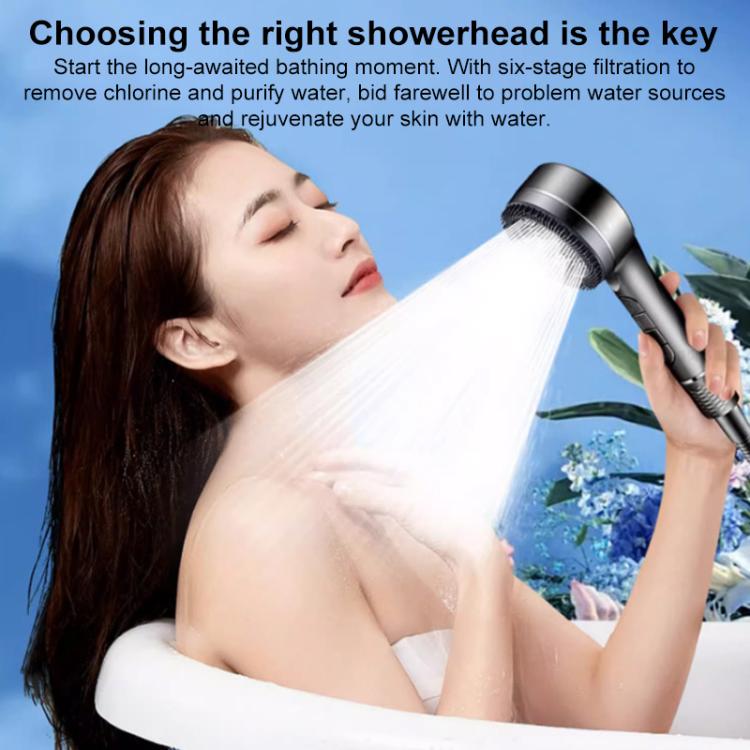 Multifunctional 4-Mode Powerful Turbocharged Water Purification Shower Head with One Button Water Stop Switch