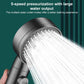 Portable 5-Setting Adjustable Pressurized Shower Head with One Button Water Stop Switch