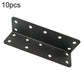 Black metal L-shaped corner bracket base plate with round mounting holes