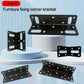 Black L-shaped furniture corner bracket set with long slots and round mounting holes