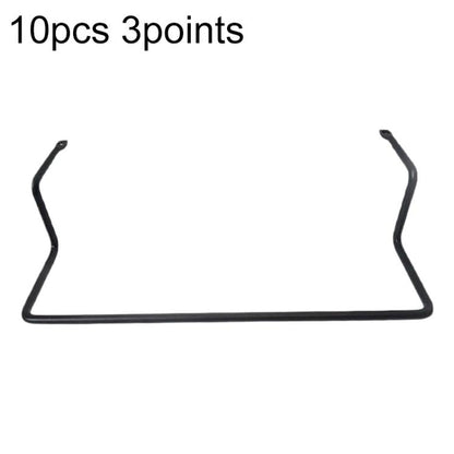 Set of 10 black mattress anti-slip guardrail strips with 3-prong ends