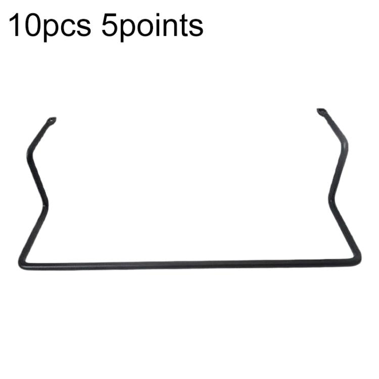 Set of 10 black mattress anti-slip guardrail strips with 5-prong ends