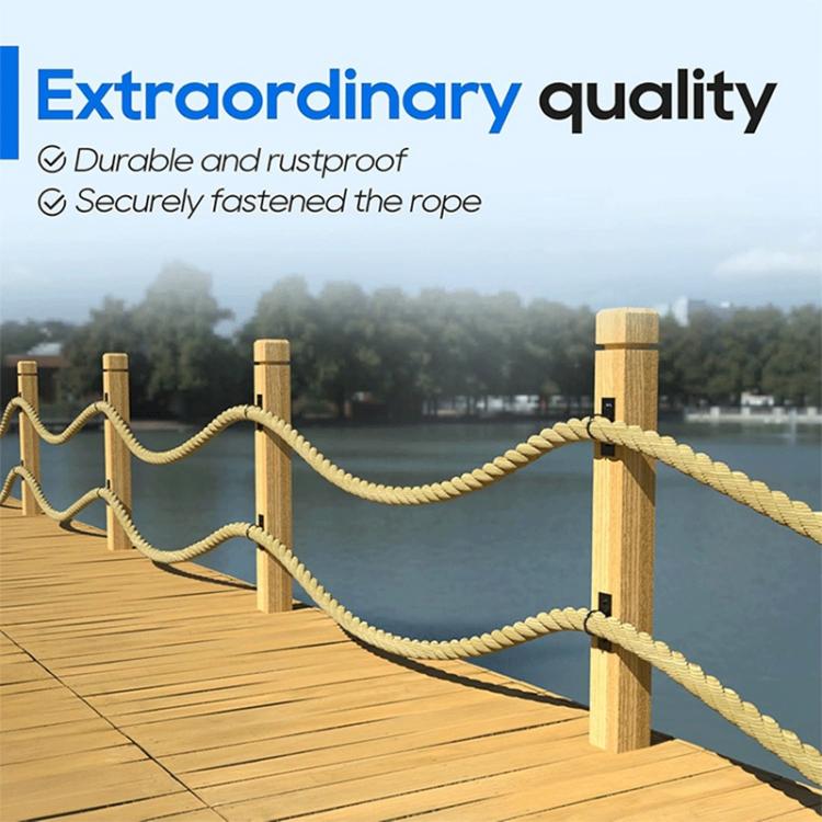 5 Pack Rope Fixing Ring Brackets Decorative Rope Wall / Ceiling Mount Hooks, FS-24125