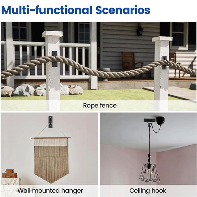 5 Pack Rope Fixing Ring Brackets Decorative Rope Wall / Ceiling Mount Hooks, FS-24125