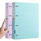 A4 four-hole document binder folders set: purple and light blue, held side by side