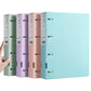 A4 four-hole binder folder set, mint blue front with green, purple, and pink spines