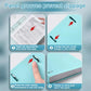 Teal four-hole binder folder with hinged panel and documents secured