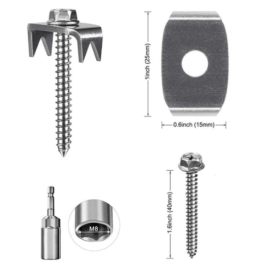 50pcs Reusable Fence Staples Rustproof Metal Fasteners for Garden Farm Wire Fences, FS-24121