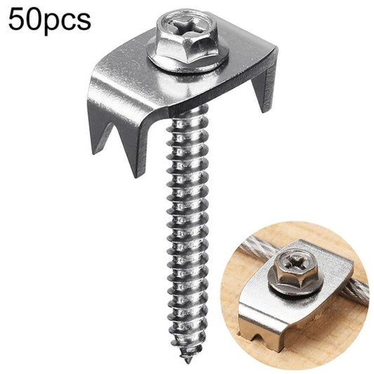 50pcs Reusable Fence Staples Rustproof Metal Fasteners for Garden Farm Wire Fences, FS-24121