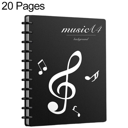 A4 Size Mushroom-shaped Button Music Sheet Binder Folder with Index Tabs, Black 20 Pages, Black 30 Pages, Black 40 Pages, Black 40 Pages+Pen+Notebook, Simple Black 40 Pages+Pen+Notebook, Simple Black 40 Pages, Simple Black 30 Pages+Pen+Notebook+Clip   ...