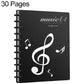 Black A4 music sheet binder folder with white treble clef cover art; 30 pages