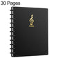 Black A4 music sheet binder folder with gold treble clef logo; 30 pages