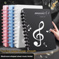 Black A4 music sheet binder folder with mushroom button rings and music-note cover