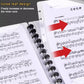 Black A4 music binder folder open with mushroom button rings and flexible loose-leaf pages