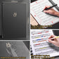 Black A4 music binder folder cover with water-resistant textured finish and mushroom button rings