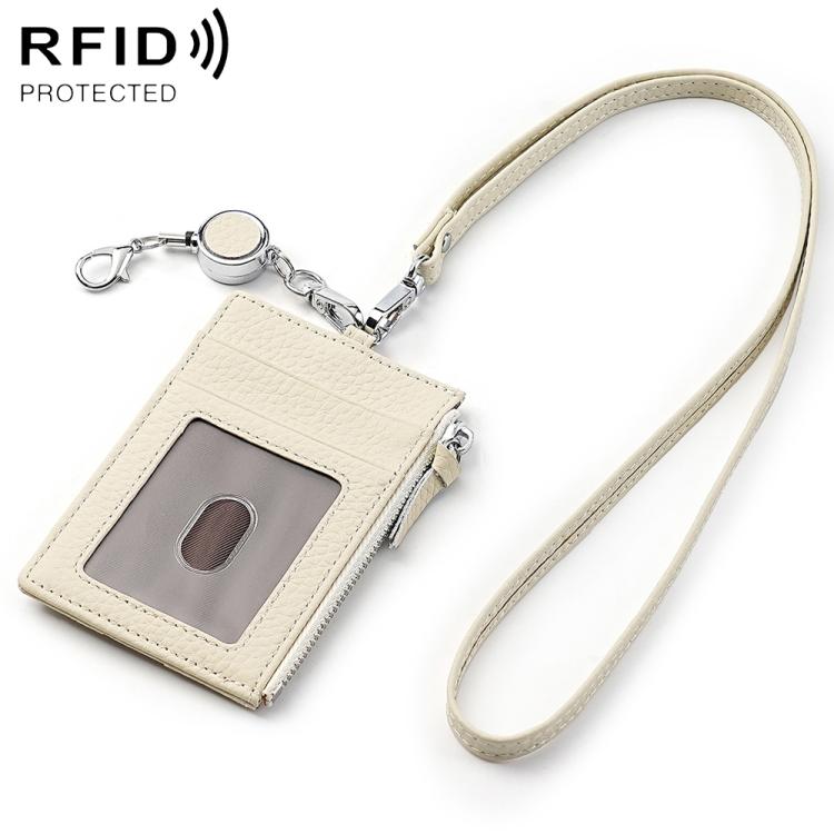 KB175 Easy-pull Buckle Lanyard RFID Document Genuine Leather Card Bag