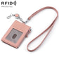 KB175 Easy-pull Buckle Lanyard RFID Document Genuine Leather Card Bag