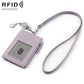KB175 Easy-pull Buckle Lanyard RFID Document Genuine Leather Card Bag