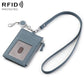 KB175 Easy-pull Buckle Lanyard RFID Document Genuine Leather Card Bag