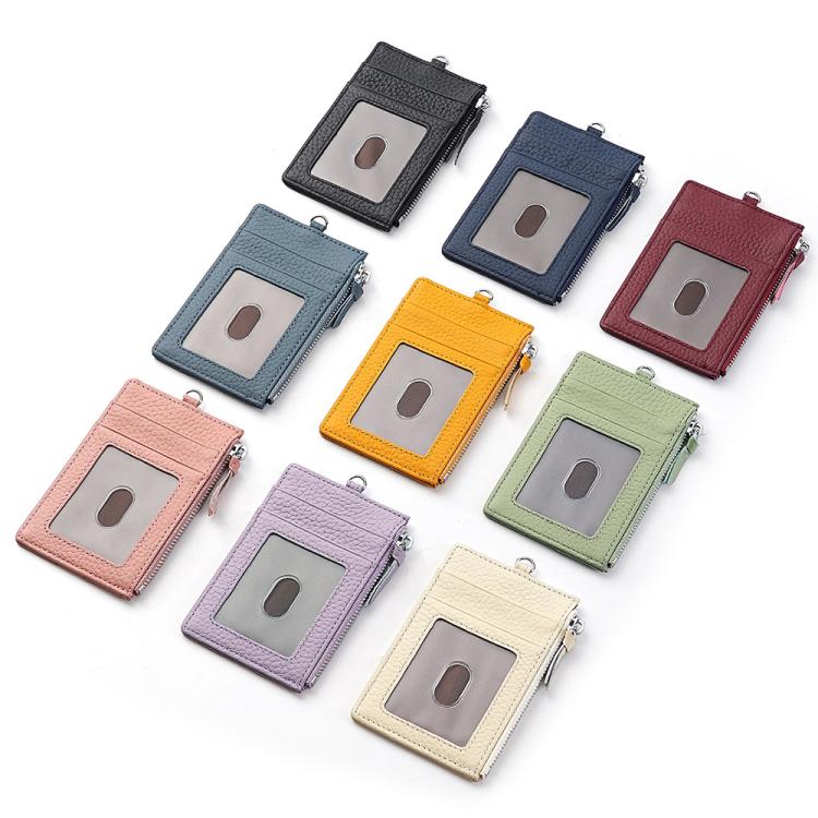 KB175 Easy-pull Buckle Lanyard RFID Document Genuine Leather Card Bag