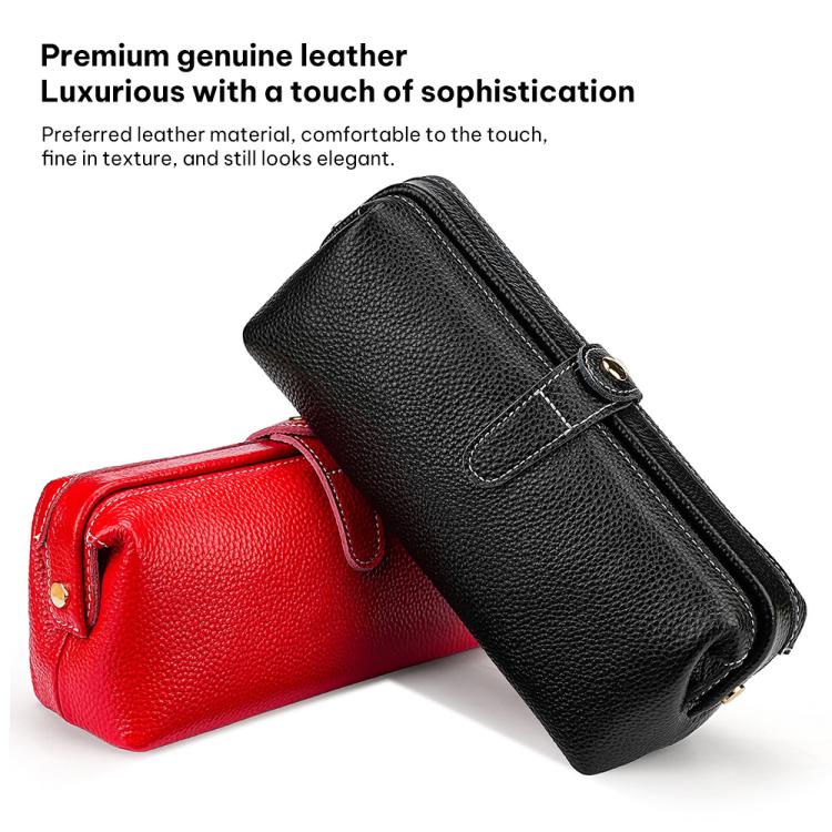 Convenient Washing Genuine Leather Makeup Tool Storage Bag