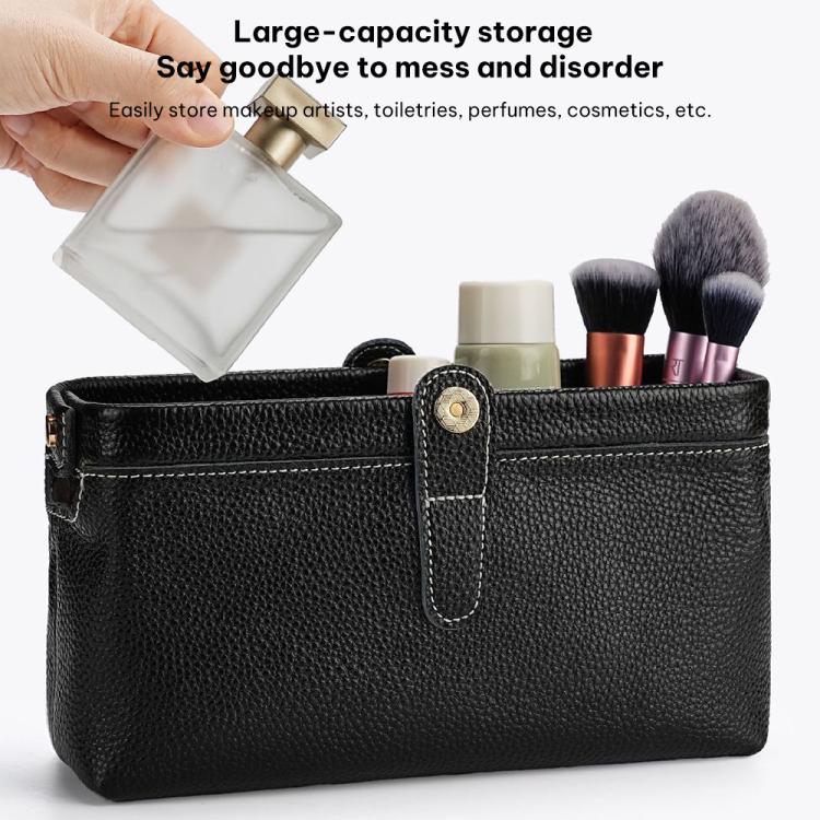 Convenient Washing Genuine Leather Makeup Tool Storage Bag
