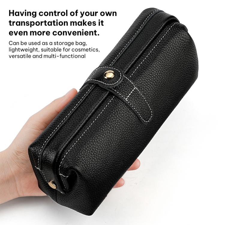 Convenient Washing Genuine Leather Makeup Tool Storage Bag