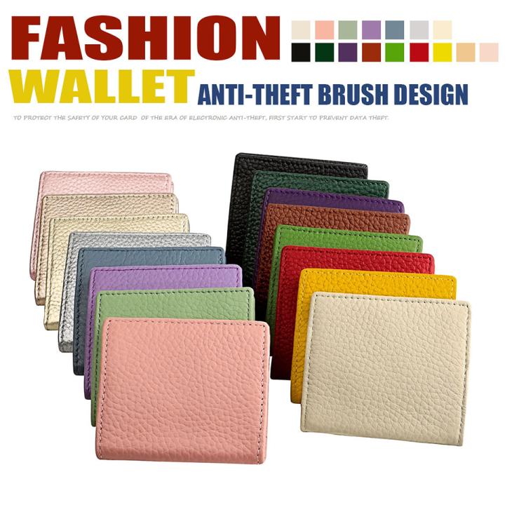 Buckle Storage Top-grain Cowhide Coin Purse