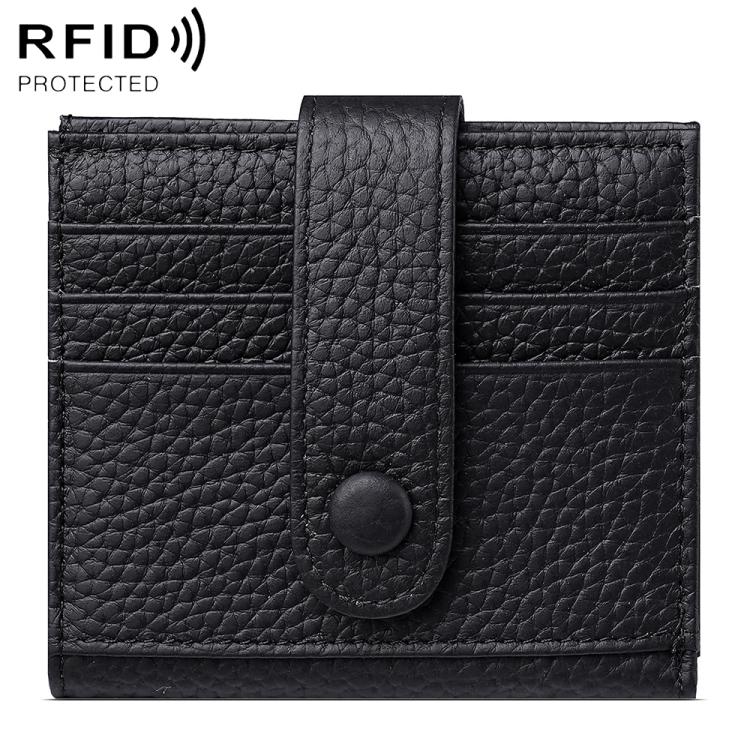 KB90 Genuine Leather RFID Multi-Card Buckle Card Bag