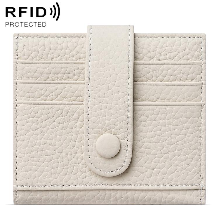 KB90 Genuine Leather RFID Multi-Card Buckle Card Bag