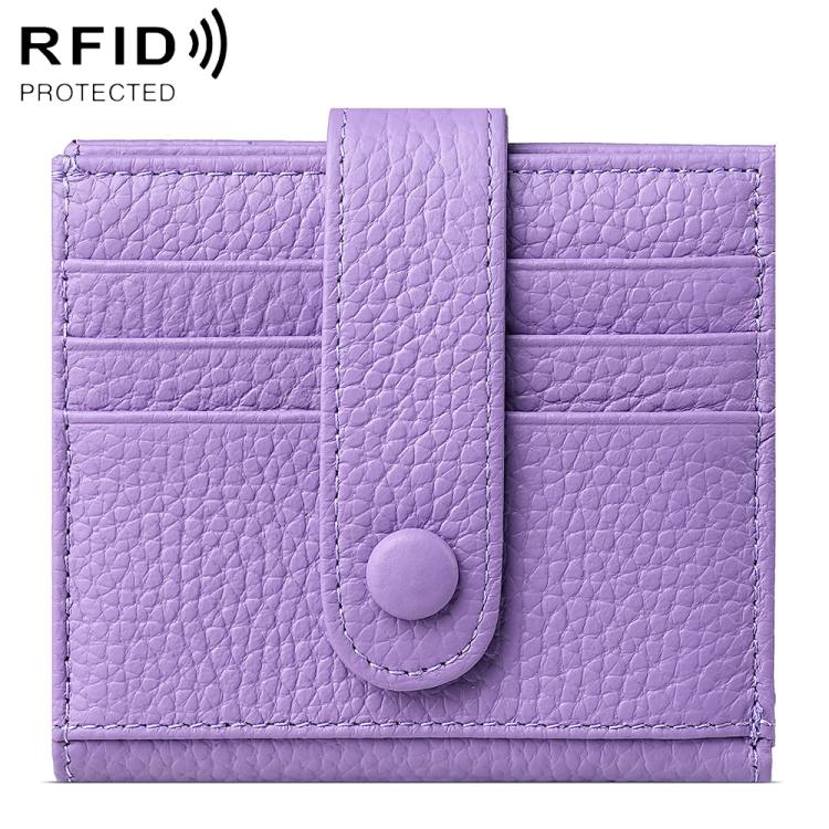 KB90 Genuine Leather RFID Multi-Card Buckle Card Bag