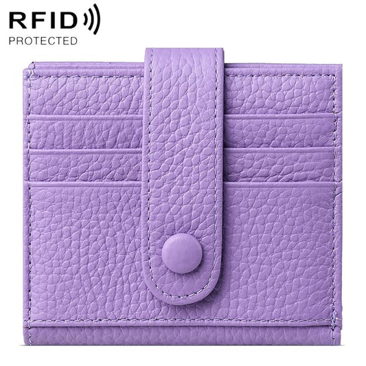 KB90 Genuine Leather RFID Multi-Card Buckle Card Bag