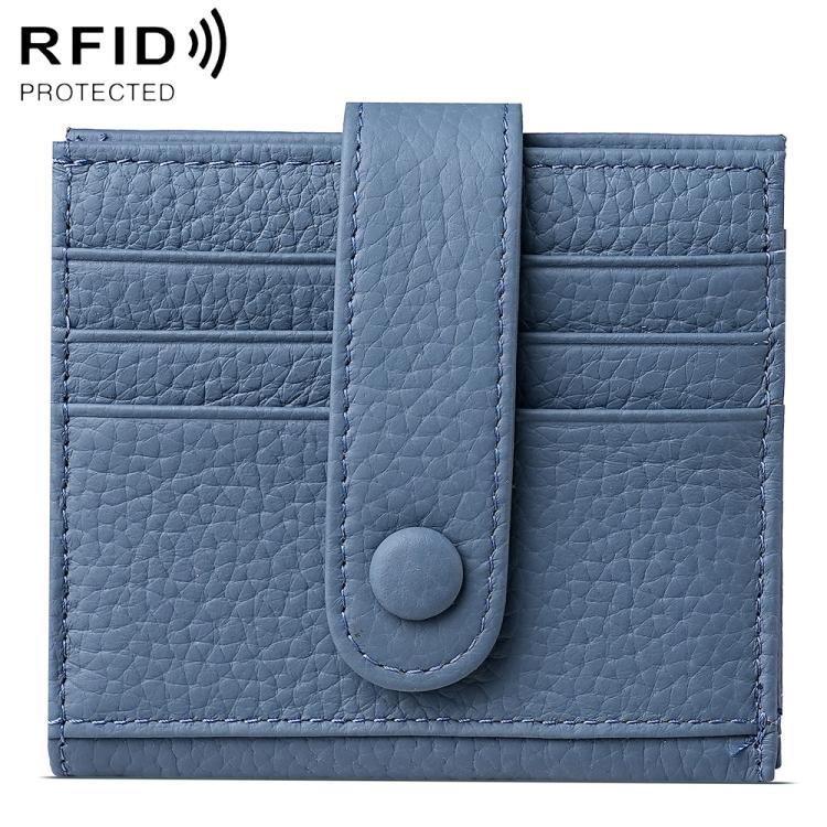 KB90 Genuine Leather RFID Multi-Card Buckle Card Bag