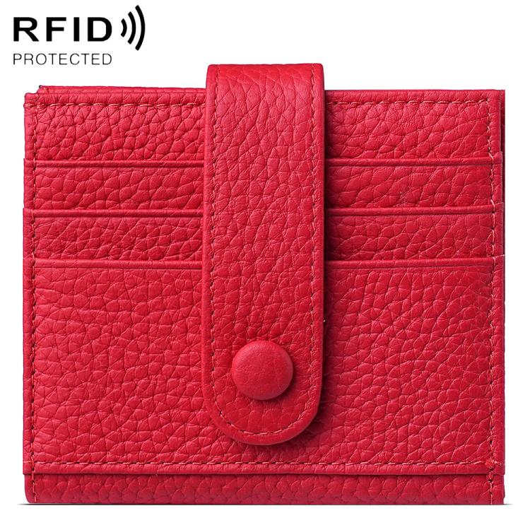 KB90 Genuine Leather RFID Multi-Card Buckle Card Bag