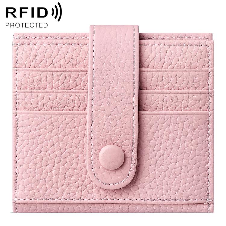 KB90 Genuine Leather RFID Multi-Card Buckle Card Bag
