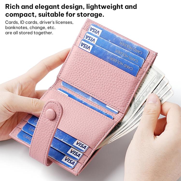KB90 Genuine Leather RFID Multi-Card Buckle Card Bag