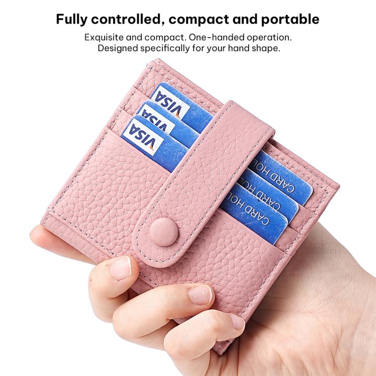 KB90 Genuine Leather RFID Multi-Card Buckle Card Bag