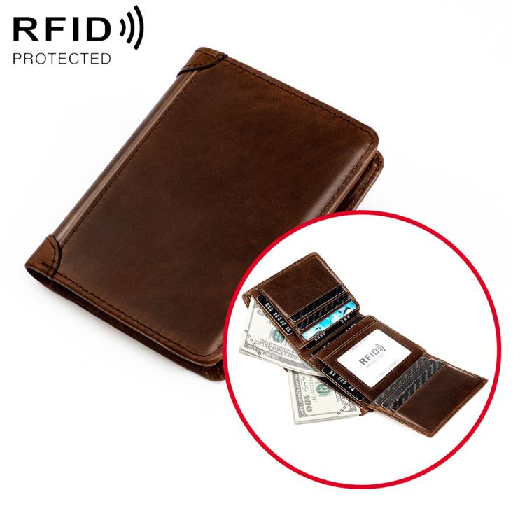 Men RFID Top-grain Cowhide Wallet