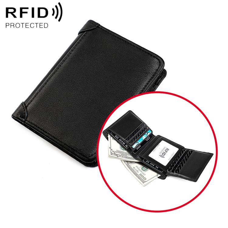 Men RFID Top-grain Cowhide Wallet