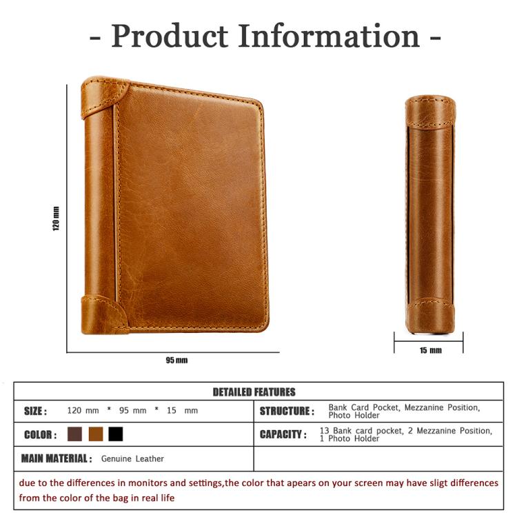 Men RFID Top-grain Cowhide Wallet