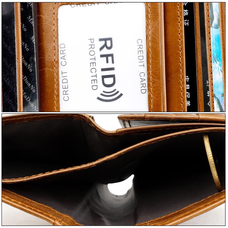 Men RFID Top-grain Cowhide Wallet
