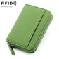 KB29 Genuine Leather RFID Zipper Accordion Card Holder