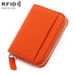 KB29 Genuine Leather RFID Zipper Accordion Card Holder