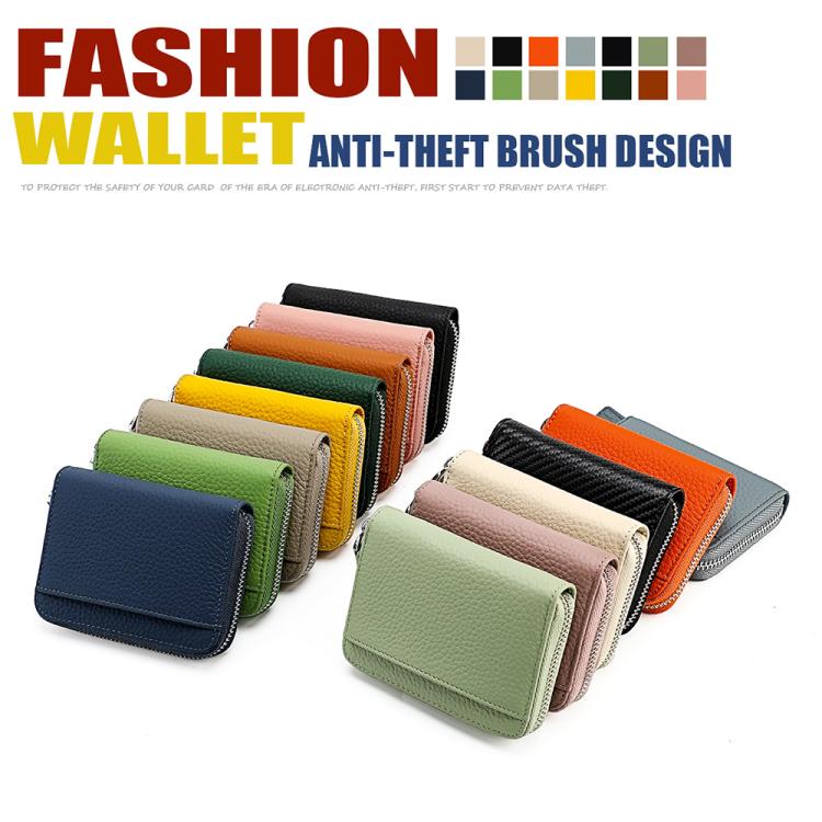 KB29 Genuine Leather RFID Zipper Accordion Card Holder