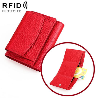 Women RFID Short Genuine Leather Wallet