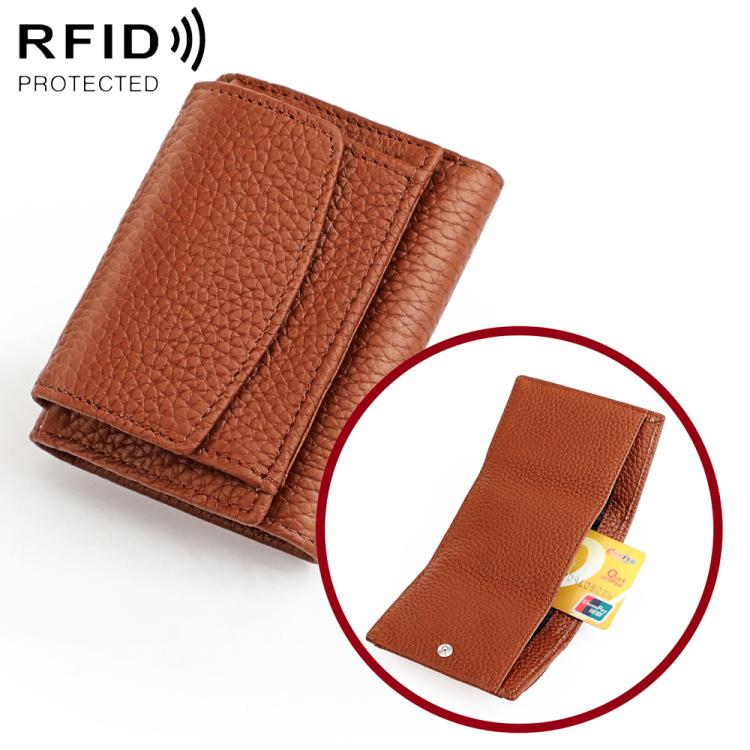 Women RFID Short Genuine Leather Wallet