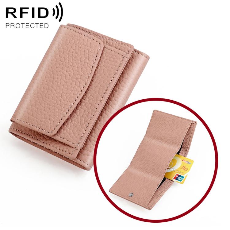Women RFID Short Genuine Leather Wallet