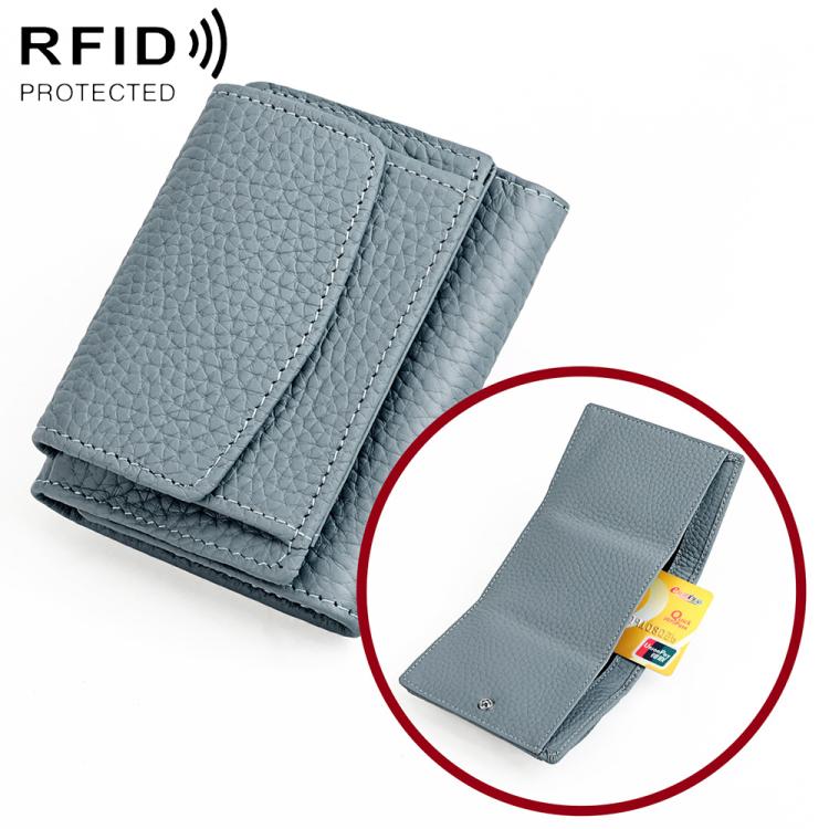 Women RFID Short Genuine Leather Wallet