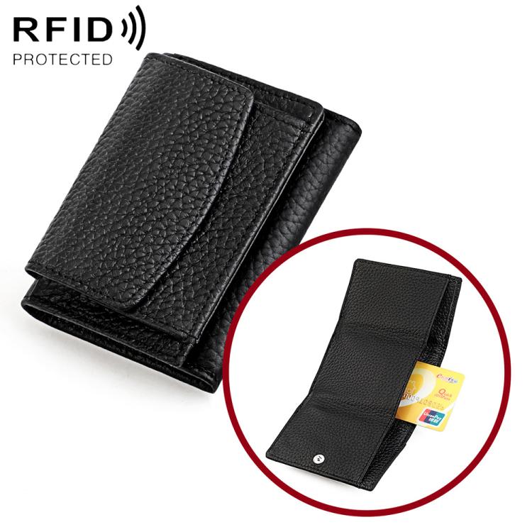Women RFID Short Genuine Leather Wallet